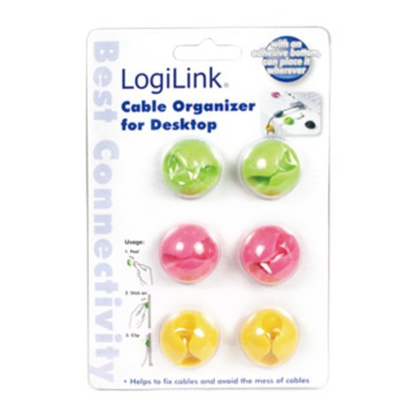 Logilink | Cable Organizer | Cable organizer | Green | Orange | Pink - 2